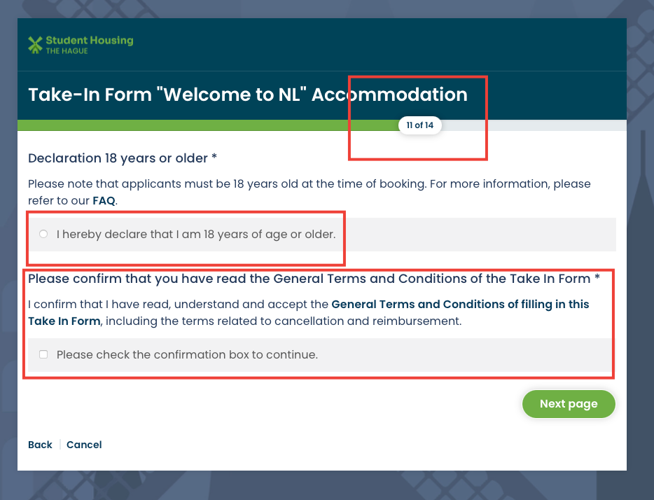 Page 11 age confirmation and terms & condition reminder again
